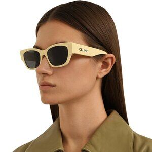 BRAND NEW Celine CL40197U 39A Shiny Light Brown Smoke Geometric Sunglasses